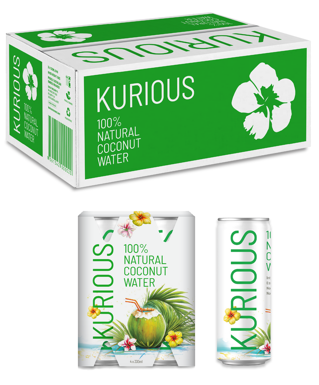 KURIOUS Coconut 320ml Can (24-Pack Carton)