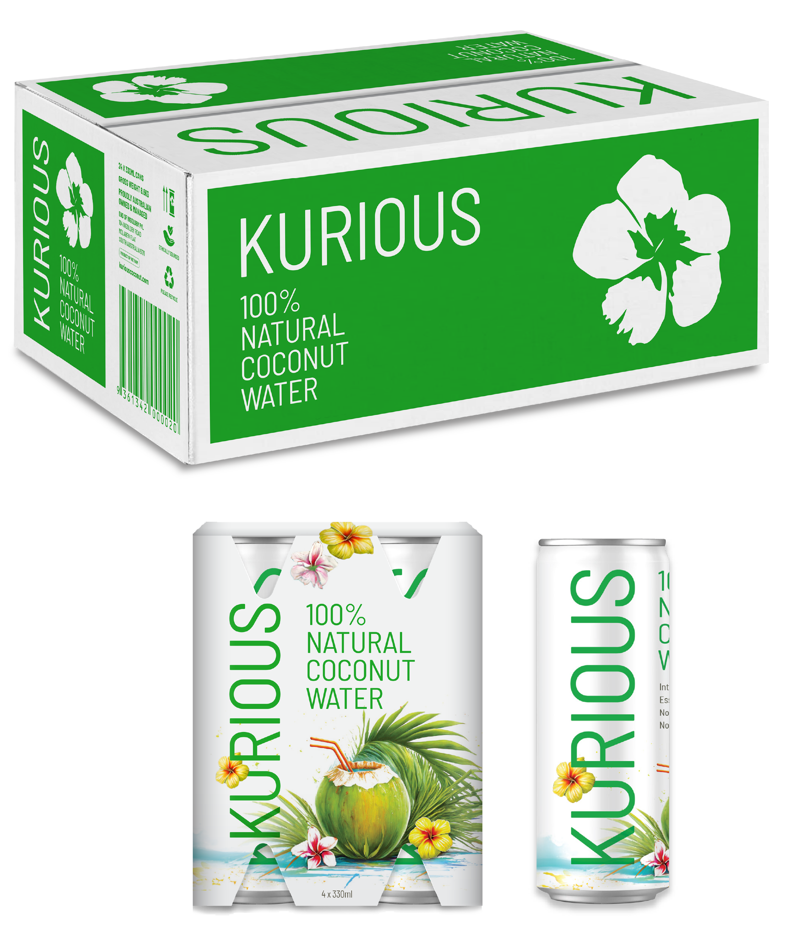 KURIOUS Coconut 320ml Can (24-Pack Carton)